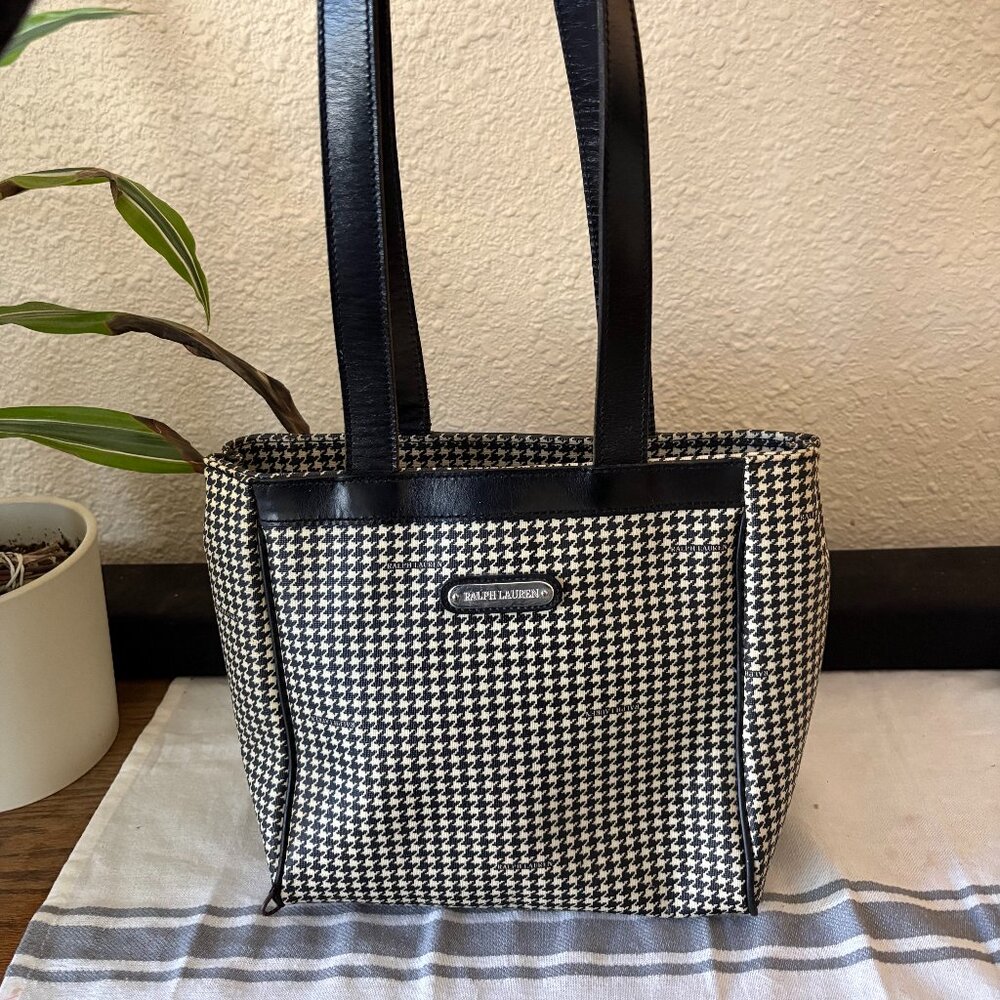 Vintage Ralph Lauren Houndstooth Tote